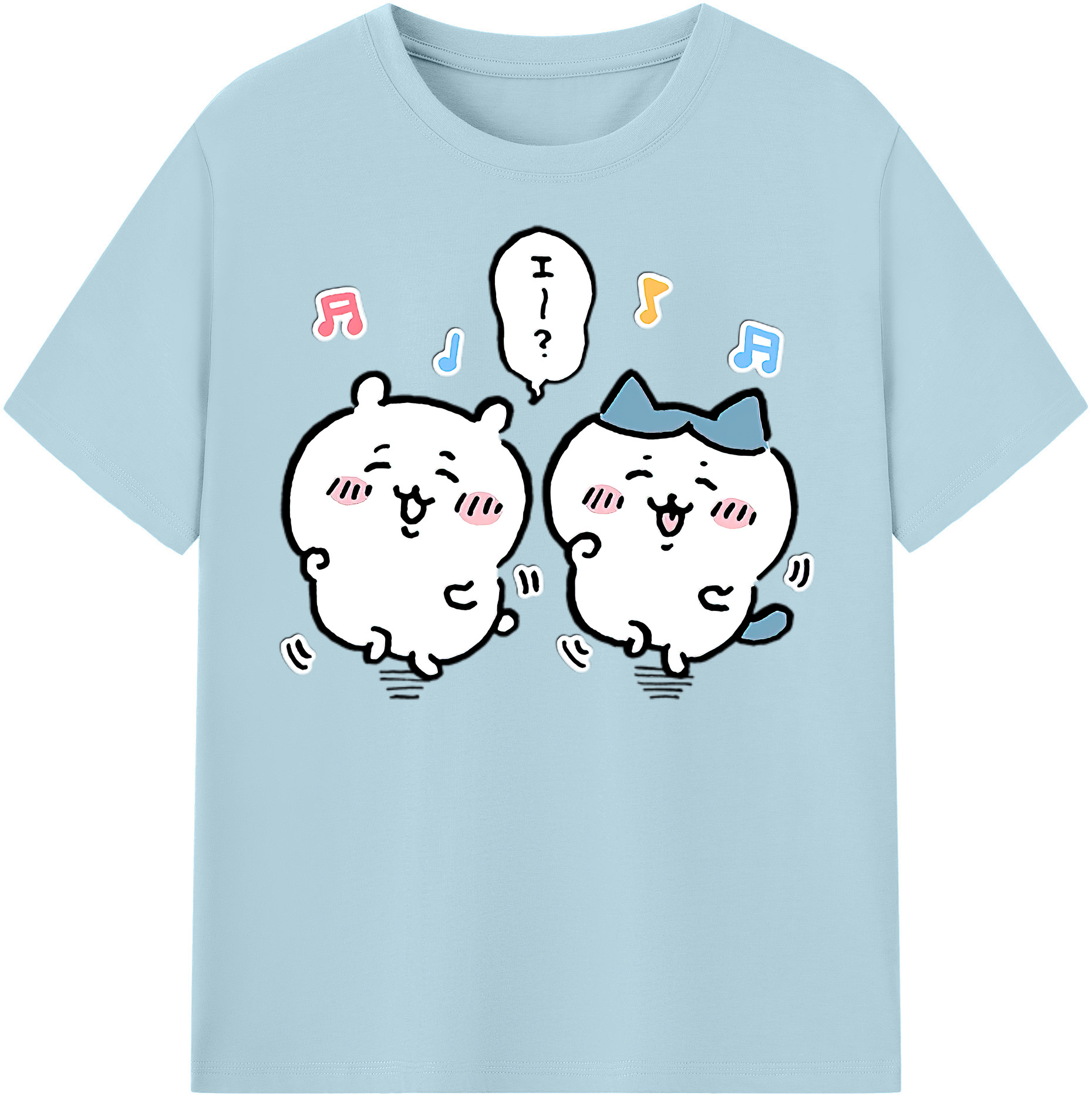 （画像用） ちいかわ ハチワレ Chii-kawa hachiware 綿100％半袖Tシャツ（フロントプリント）